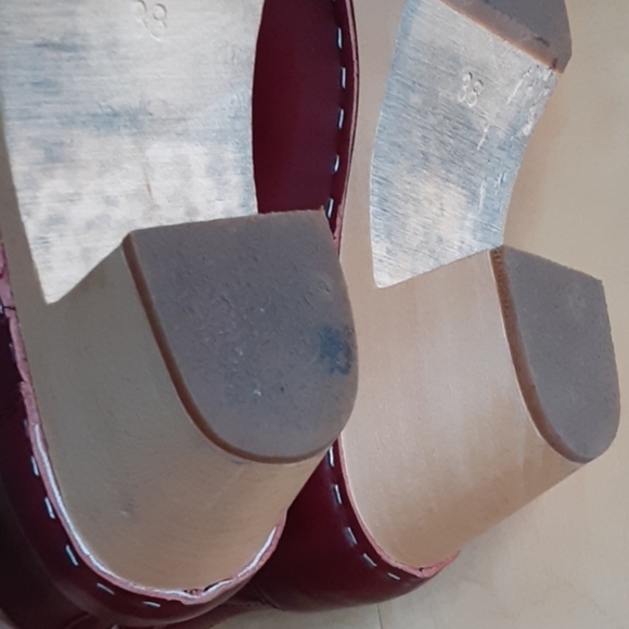 SWEDISH HASBEENS EMY LEATHER WOODEN CLOGS BOOTS - Picture 7 of 8